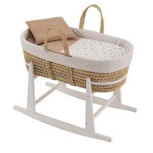 Moisés palma acolchado   patas madera blancas 39x80x61 cm b…