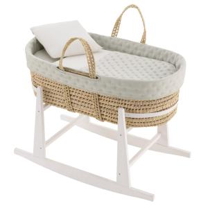 Moisés palma acolchado   patas madera blancas 39x80x61 cm m…