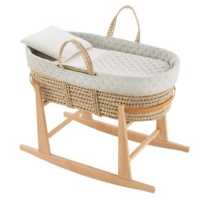 Moisés palma acolchado   patas madera natural 39x80x61 cm m…