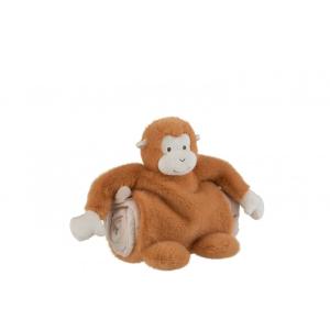 Mono manta peluche marrón alt. 24 cm