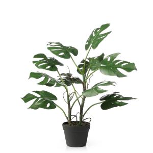 Monstera artificial en maceta verde h75