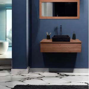 Mueble alto 1 cajón de teca maciza 90 cm