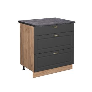 Mueble bajo de cocina et antracita antracita-oro 80x82cm