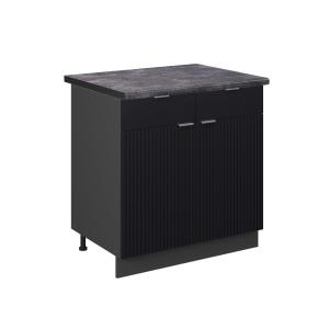 Mueble bajo de cocina pt antracita noir rayé 80x82cm
