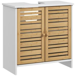 Mueble bajo lavabo 60x30x60 cm blanco y natural