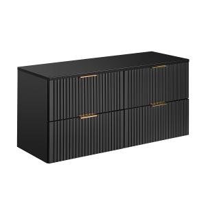 Mueble bajo lavabo encimera estratificado negro mate