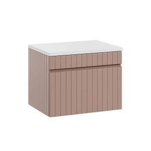 Mueble bajo lavabo y encimera estratificado rosado