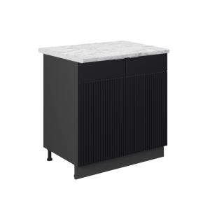 Mueble bajo para lavabo con étagère pt marbre noir rayé 80x…