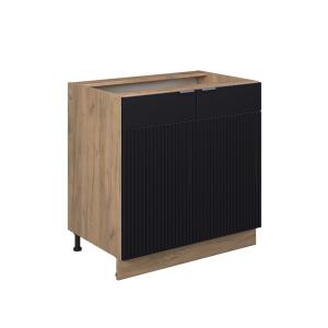 Mueble bajo para lavabo con étagère sans pt noir rayé 80x82…