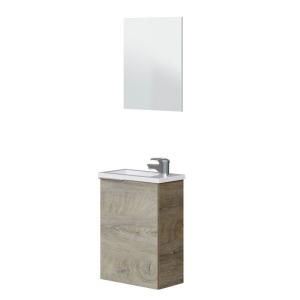 Mueble baño de 40 cm con 1 puerta y espejo. Lavabo incluido