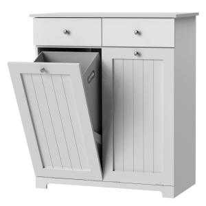 Mueble blanco de lavadero para colada con 2 compartimentos…