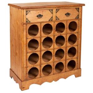 Mueble botellero de madera con 2 cajones Marrón 63x31x69,5h…