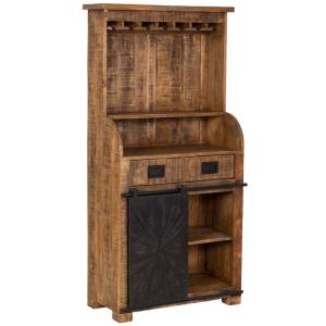 Mueble botellero de madera marrón 80x39x170 alt. cm