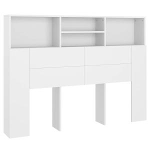 Mueble cabecero con armario de cama madera blanco 140x19x10…