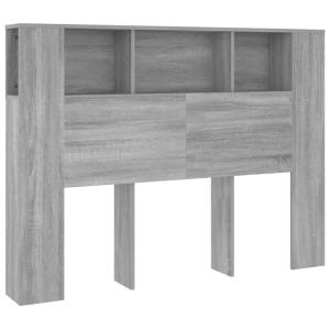 Mueble cabecero con armario de cama madera  gris 140x18,5x1…