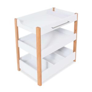 Mueble cambiador 50x80 cm con estantes madera/blanco