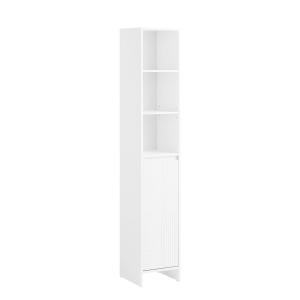 Mueble columna de baño con 1 cesto blanco