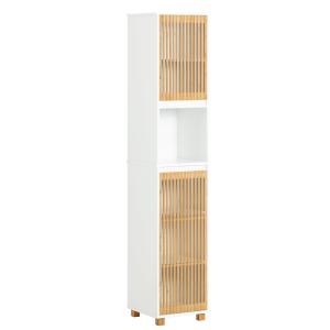 Mueble columna de baño con 1 compartimiento 2 puertas blanc…