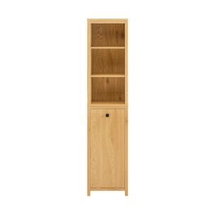 Mueble columna de baño con 3 estantes y 1 cesto