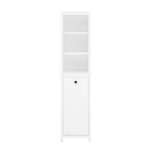 Mueble columna de baño con 3 estantes y 1 puerta blanco