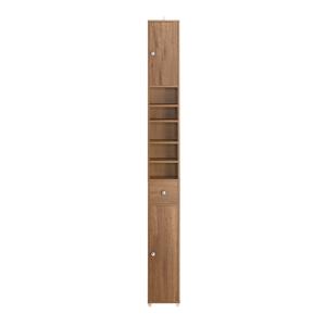 Mueble columna de baño con 5 estantes 2 puertas y 1 cajón m…