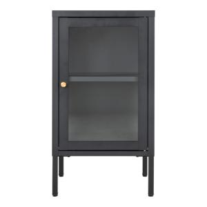 Mueble de almacenaje 1 puerta de cristal y metal negro 38x7…