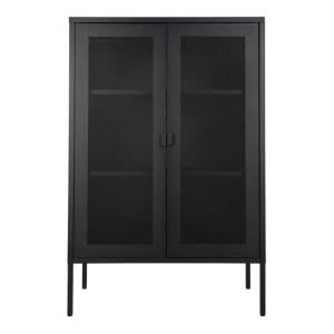 Mueble de almacenaje 2 puertas de malla metálica negra 80x1…