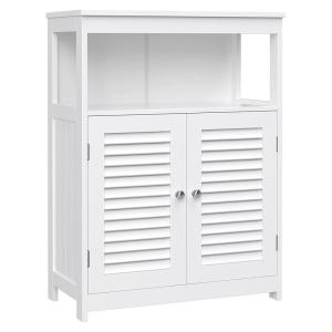 Mueble de almacenamiento blanco con 2 puertas persianas - h…
