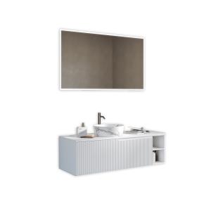 Mueble de baño 5 piezas en mdf blanco mate