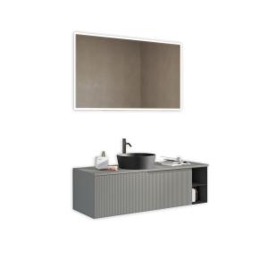 Mueble de baño 5 piezas en mdf gris