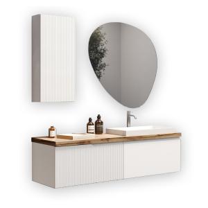 Mueble de baño 6 piezas en mdf blanco mate