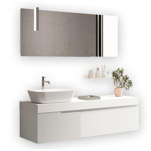 Mueble de baño 7 piezas en mdf blanco mate