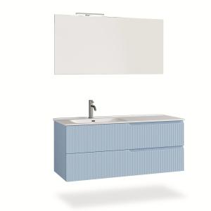 Mueble de baño bañera izquierdo 4 piezas en mdf azul tiffan…