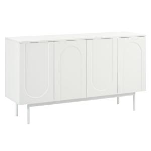 Mueble de baño blanco con puertas talladas