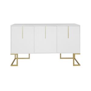 Mueble de baño blanco de 3 puertas con patas doradas de dis…