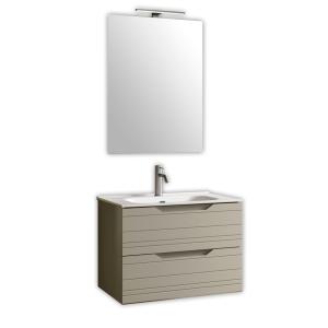 Mueble de baño con espejo de 4 piezas en mdf topo