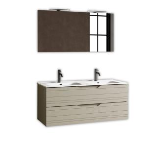 Mueble de baño con espejo de doble lavabo 5 piezas en mdf t…