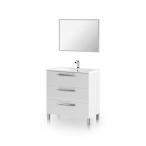 Mueble de baño con espejo feel 3 cajones, blanco