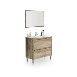 Mueble de baño con espejo thai 2 cajones, nordik