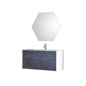 Mueble de baño de 3 piezas en melamina azul piedra