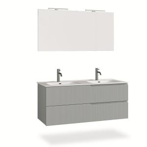 Mueble de baño de 5 piezas con doble bañera en mdf gris mat…
