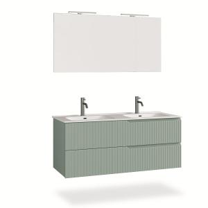Mueble de baño de 5 piezas con doble bañera en mdf verde sa…