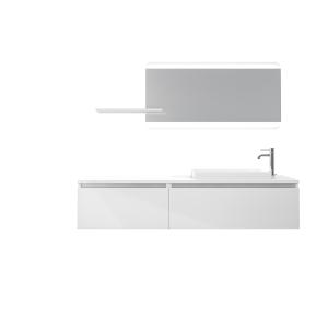 Mueble de baño de 6 piezas en melamina blanca