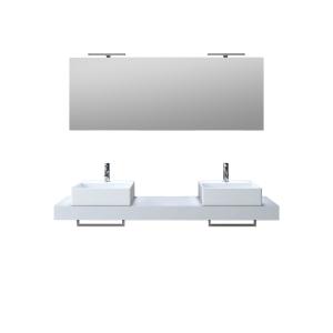 Mueble de baño de 8 piezas en melamina blanca