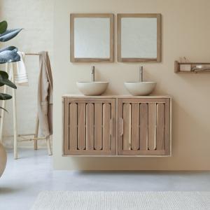 Mueble de baño de acacia maciza de 120 cm