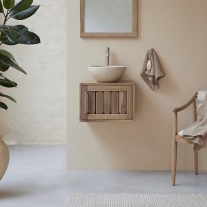 Mueble de baño de acacia maciza de 50 cm