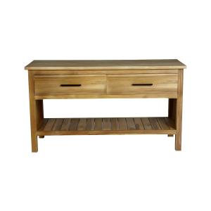 Mueble de baño de madera de teca maciza de 135 cm
