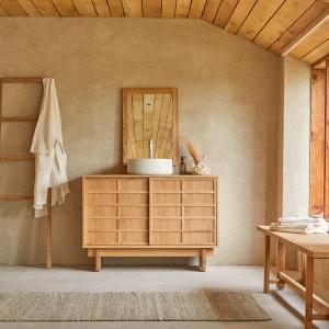 Mueble de baño de roble de 115 cm