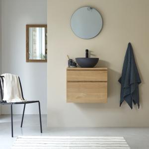 Mueble de baño de roble macizo de 60 cm