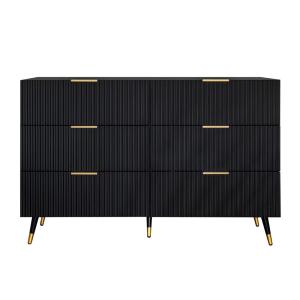 Mueble de baño negro con cajones ranurados